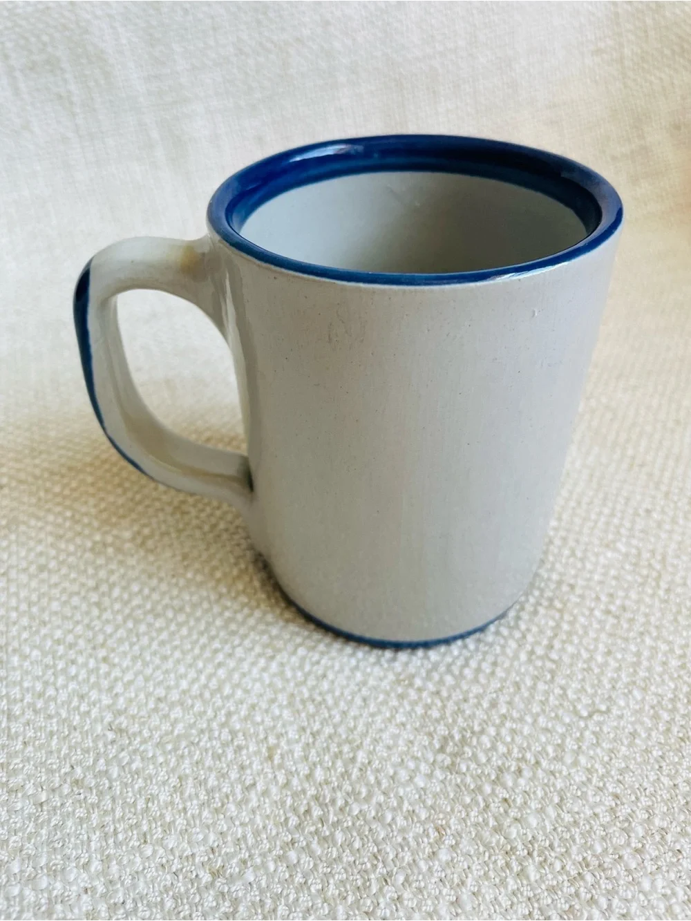 Louisville Stoneware Christmas Carol Blue & White Ceramic Coffee Mug